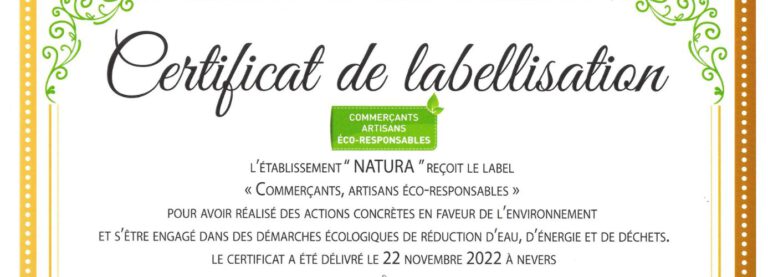 Certification artisans et commerçants eco responsables